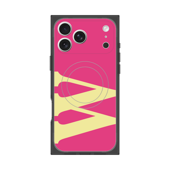 プレミアムスクエアケース with MagSafe［ オリジナル - initial color - W pink ］