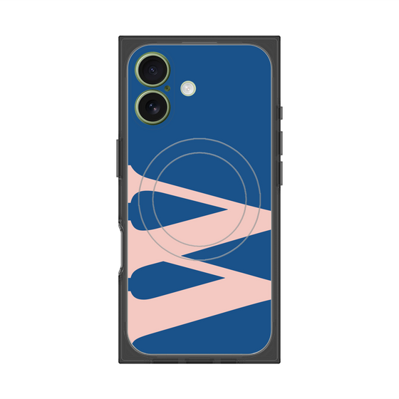 プレミアムスクエアケース with MagSafe［ オリジナル - initial color - W navy ］