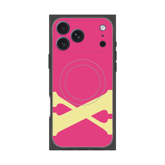 プレミアムスクエアケース with MagSafe［ オリジナル - initial color - X pink ］