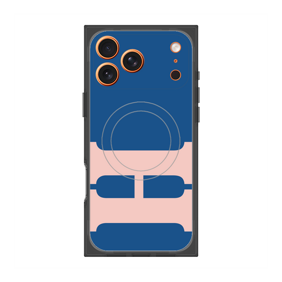 プレミアムスクエアケース with MagSafe［ オリジナル - initial color - H navy ］