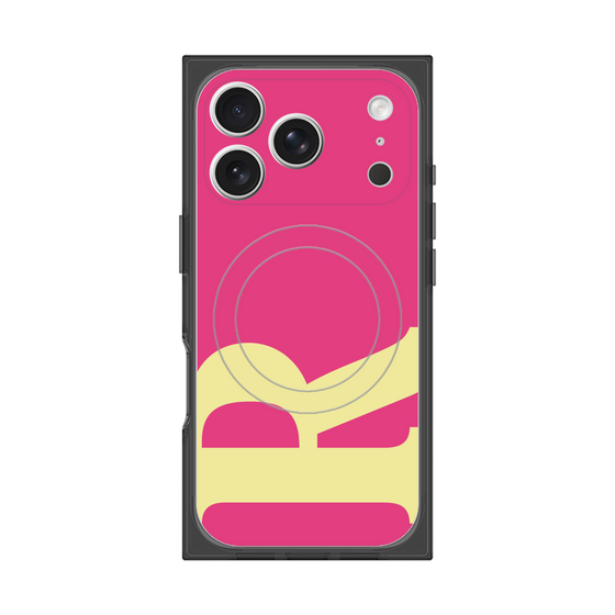 プレミアムスクエアケース with MagSafe［ オリジナル - initial color - R pink ］