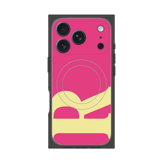 プレミアムスクエアケース with MagSafe［ オリジナル - initial color - R pink ］