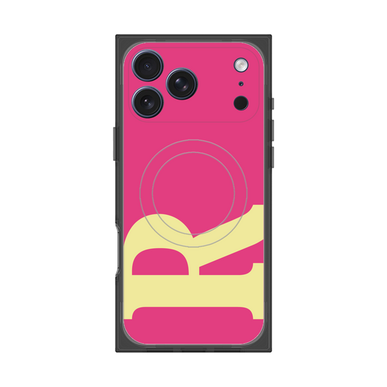 プレミアムスクエアケース with MagSafe［ オリジナル - initial color - R pink ］
