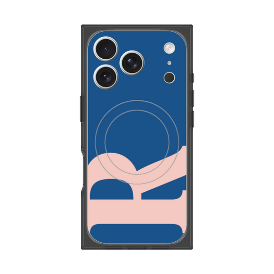 プレミアムスクエアケース with MagSafe［ オリジナル - initial color - R navy ］
