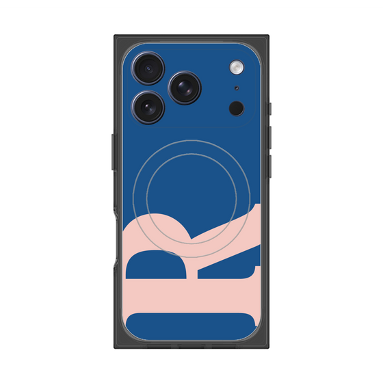 プレミアムスクエアケース with MagSafe［ オリジナル - initial color - R navy ］