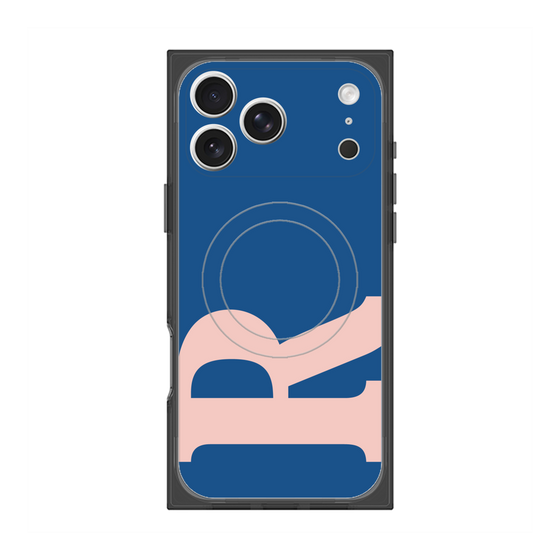 プレミアムスクエアケース with MagSafe［ オリジナル - initial color - R navy ］