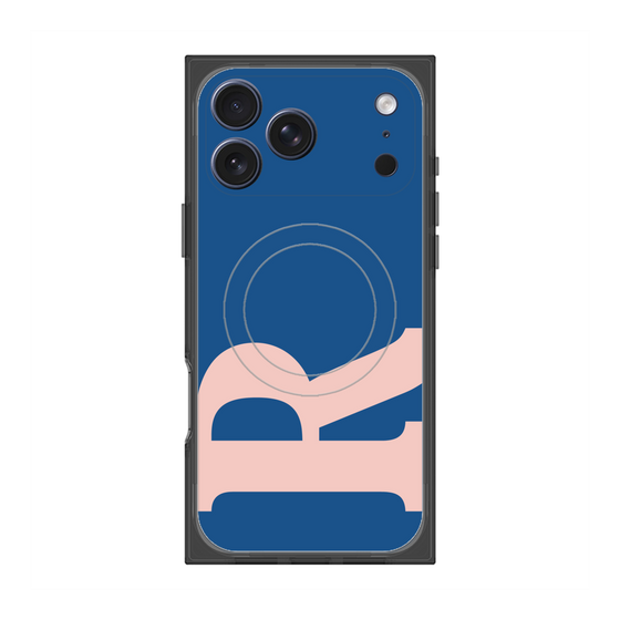 プレミアムスクエアケース with MagSafe［ オリジナル - initial color - R navy ］