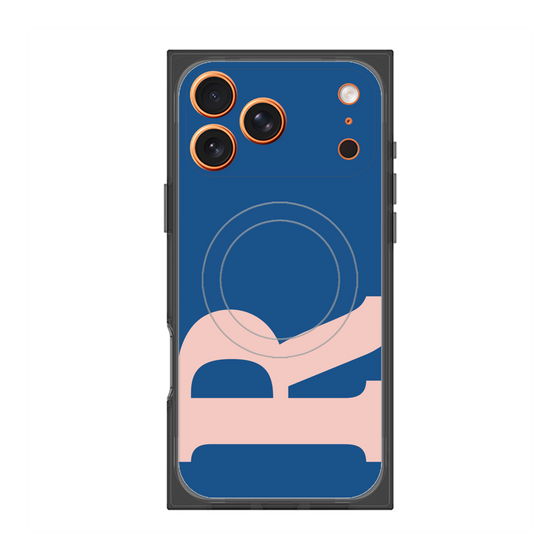 プレミアムスクエアケース with MagSafe［ オリジナル - initial color - R navy ］