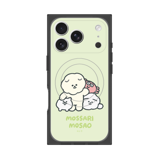 プレミアムスクエアケース with MagSafe［ もっさりもさお - みんないっしょ - グリーン ］