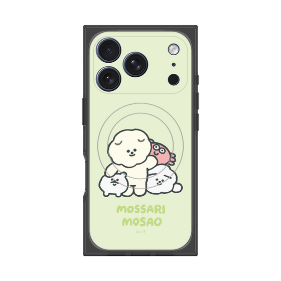 プレミアムスクエアケース with MagSafe［ もっさりもさお - みんないっしょ - グリーン ］