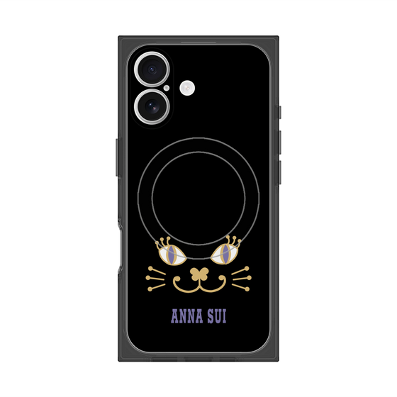 プレミアムスクエアケース with MagSafe［ ANNA SUI - フェイス - ブラック ］