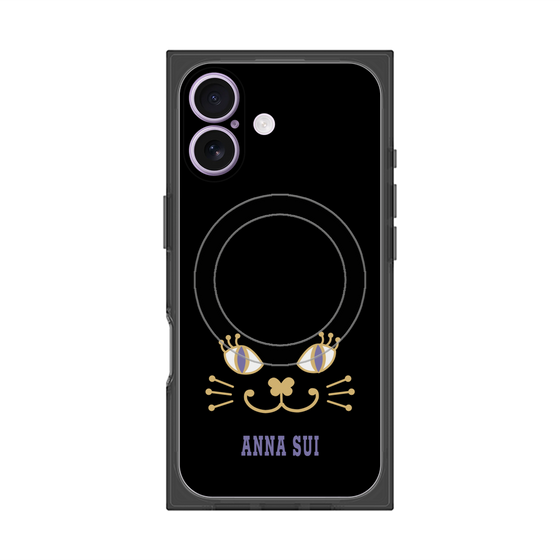 プレミアムスクエアケース with MagSafe［ ANNA SUI - フェイス - ブラック ］