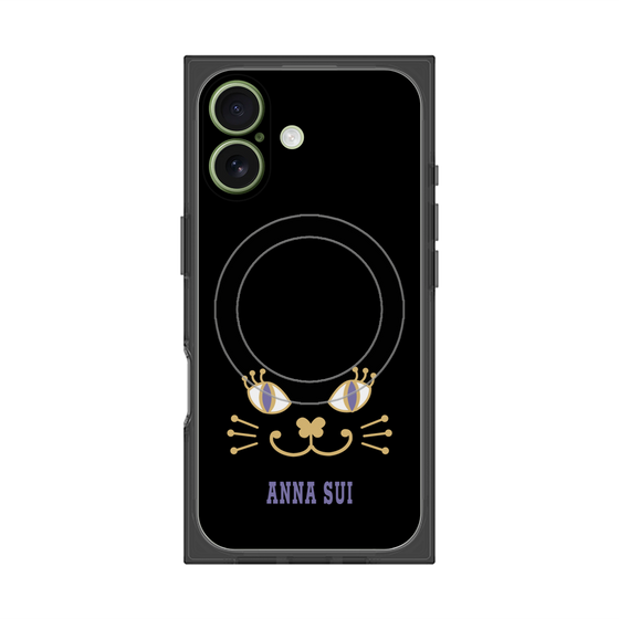 プレミアムスクエアケース with MagSafe［ ANNA SUI - フェイス - ブラック ］