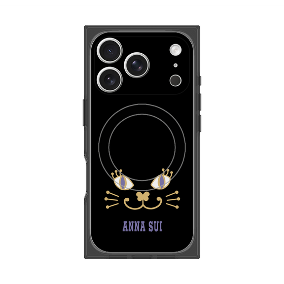 プレミアムスクエアケース with MagSafe［ ANNA SUI - フェイス - ブラック ］
