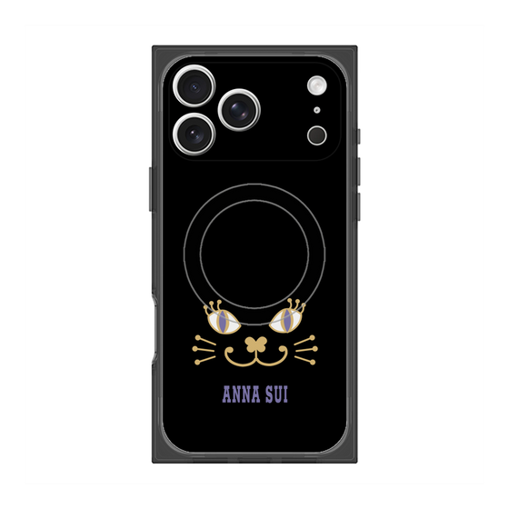 プレミアムスクエアケース with MagSafe［ ANNA SUI - フェイス - ブラック ］