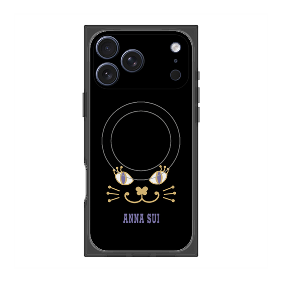 プレミアムスクエアケース with MagSafe［ ANNA SUI - フェイス - ブラック ］