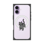 プレミアムスクエアケース with MagSafe［ オリジナル - CASEPLAYネコ - black ］