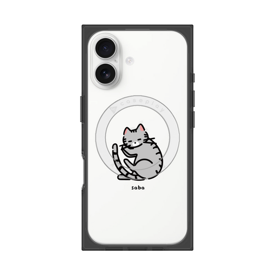 プレミアムスクエアケース with MagSafe［ オリジナル - CASEPLAYネコ - saba ］