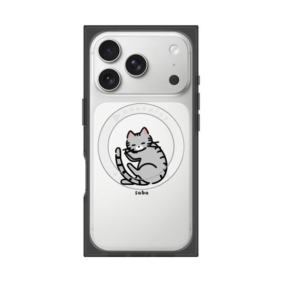 プレミアムスクエアケース with MagSafe［ オリジナル - CASEPLAYネコ - saba ］