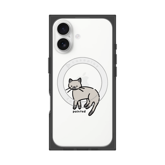 プレミアムスクエアケース with MagSafe［ オリジナル - CASEPLAYネコ - pointed ］