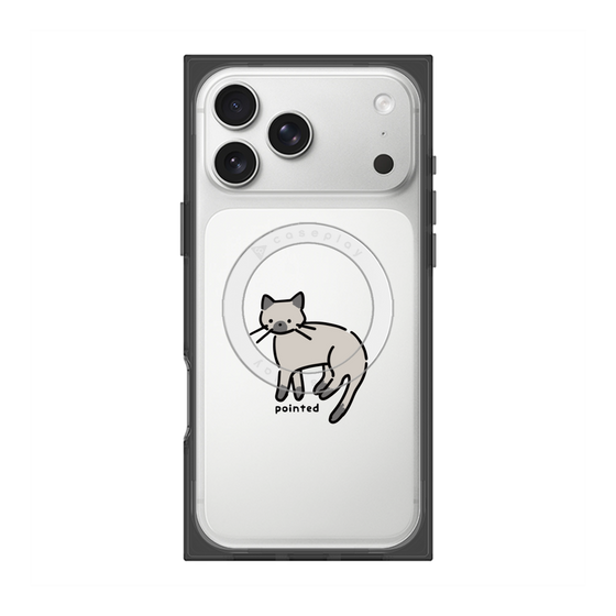 プレミアムスクエアケース with MagSafe［ オリジナル - CASEPLAYネコ - pointed ］