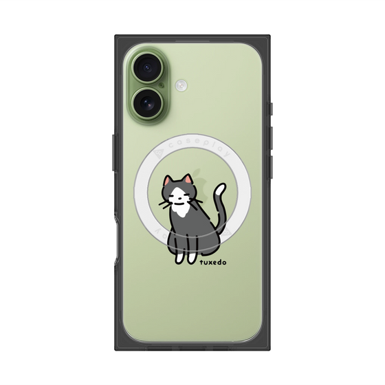 プレミアムスクエアケース with MagSafe［ オリジナル - CASEPLAYネコ - tuxedo ］