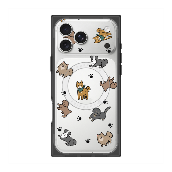 プレミアムスクエアケース with MagSafe［ オリジナル - CASEPLAYイヌ総柄 - color ］