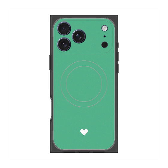 プレミアムスクエアケース with MagSafe［ オリジナル - 推し色ハート - グリーン ］