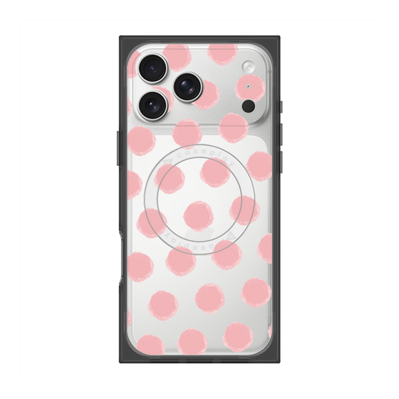 プレミアムスクエアケース with MagSafe［ オリジナル - 推し色水玉 - ピンク ］
