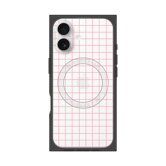 プレミアムスクエアケース with MagSafe［ オリジナル - 推し色チェック - ピンク ］