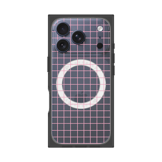 プレミアムスクエアケース with MagSafe［ オリジナル - 推し色チェック - ピンク ］