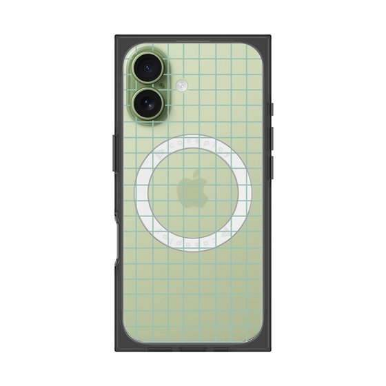 プレミアムスクエアケース with MagSafe［ オリジナル - 推し色チェック - グリーン ］