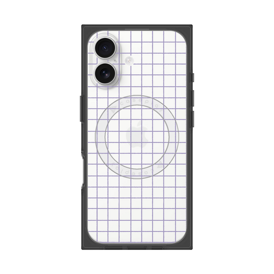 プレミアムスクエアケース with MagSafe［ オリジナル - 推し色チェック - パープル ］