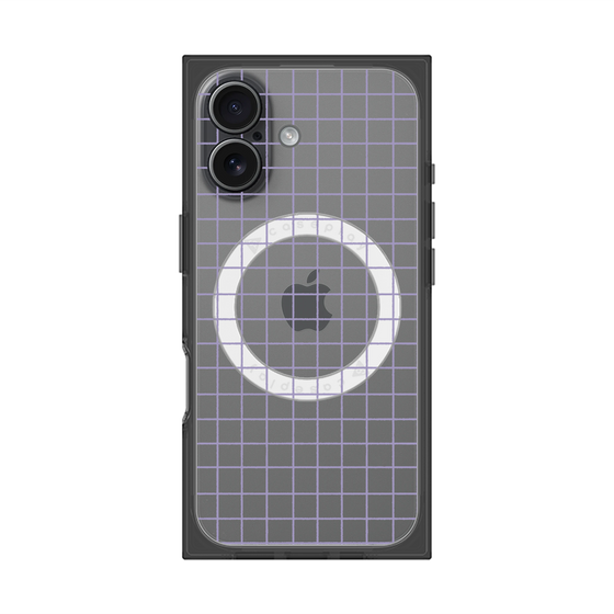 プレミアムスクエアケース with MagSafe［ オリジナル - 推し色チェック - パープル ］