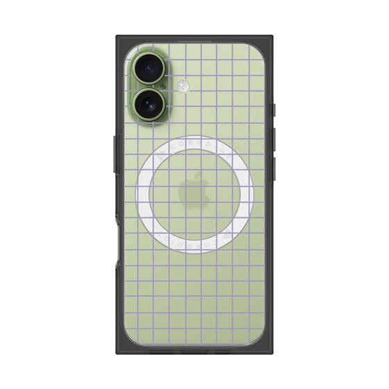 プレミアムスクエアケース with MagSafe［ オリジナル - 推し色チェック - パープル ］