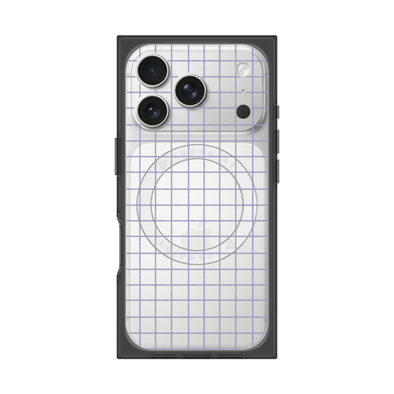 プレミアムスクエアケース with MagSafe［ オリジナル - 推し色チェック - パープル ］