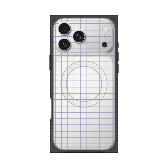 プレミアムスクエアケース with MagSafe［ オリジナル - 推し色チェック - パープル ］