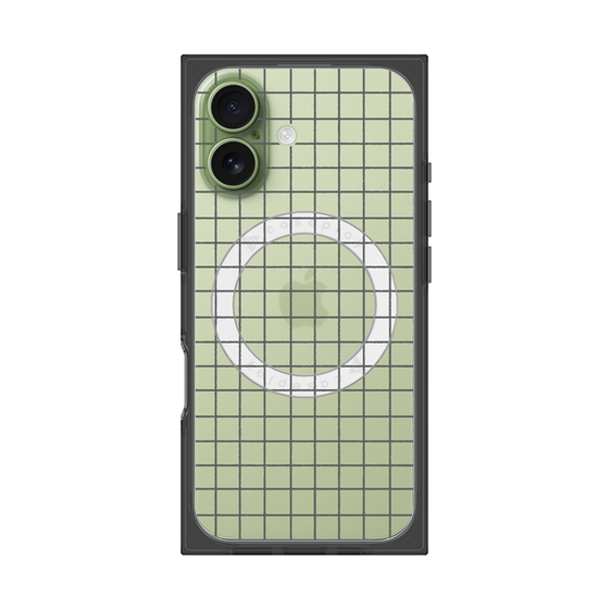 プレミアムスクエアケース with MagSafe［ オリジナル - 推し色チェック - ブラック ］