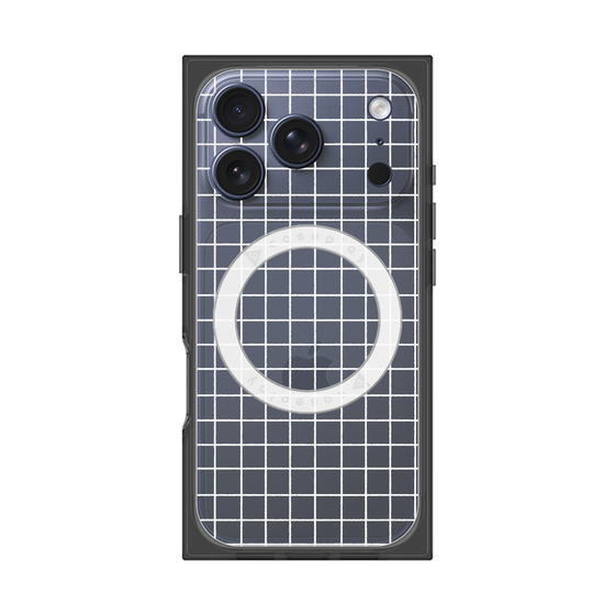 プレミアムスクエアケース with MagSafe［ オリジナル - 推し色チェック - ホワイト ］