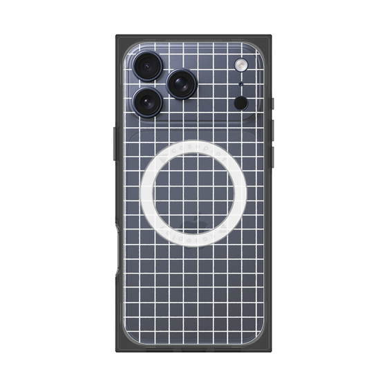 プレミアムスクエアケース with MagSafe［ オリジナル - 推し色チェック - ホワイト ］