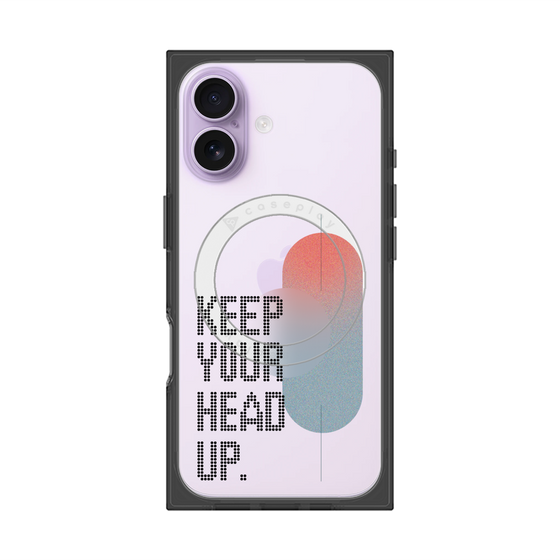 プレミアムスクエアケース with MagSafe［ オリジナル - ドットオーバーレイ - KEEP YOUR HEAD UP/A ］