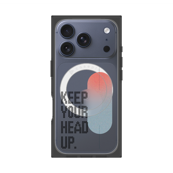 プレミアムスクエアケース with MagSafe［ オリジナル - ドットオーバーレイ - KEEP YOUR HEAD UP/A ］