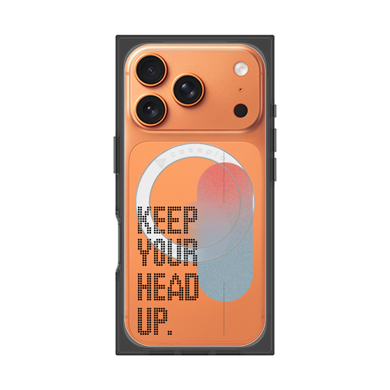 プレミアムスクエアケース with MagSafe［ オリジナル - ドットオーバーレイ - KEEP YOUR HEAD UP/A ］
