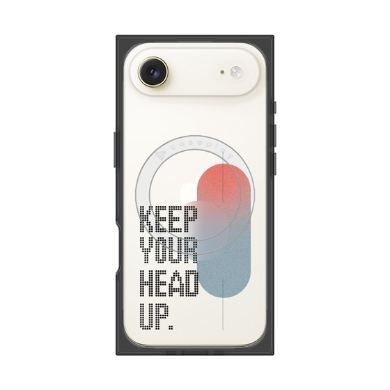 プレミアムスクエアケース with MagSafe［ オリジナル - ドットオーバーレイ - KEEP YOUR HEAD UP/A ］