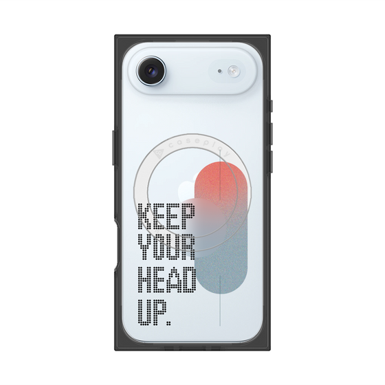 プレミアムスクエアケース with MagSafe［ オリジナル - ドットオーバーレイ - KEEP YOUR HEAD UP/A ］