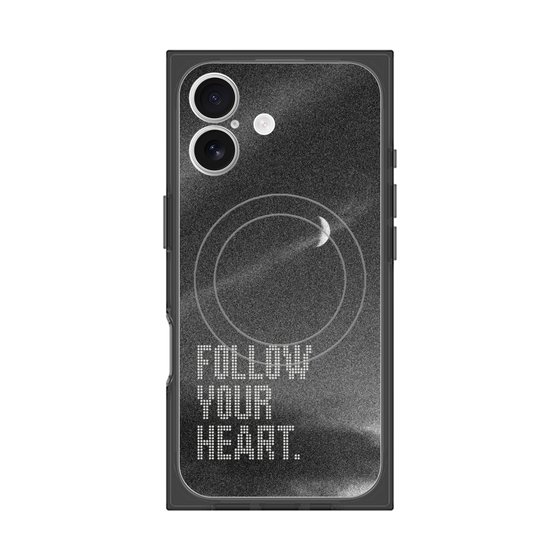 プレミアムスクエアケース with MagSafe［ オリジナル - ドットオーバーレイ - FOLLOW YOUR HEART/B ］