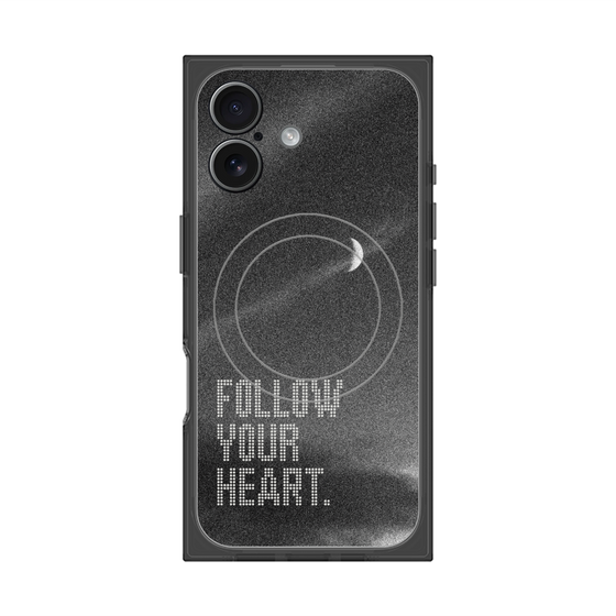 プレミアムスクエアケース with MagSafe［ オリジナル - ドットオーバーレイ - FOLLOW YOUR HEART/B ］