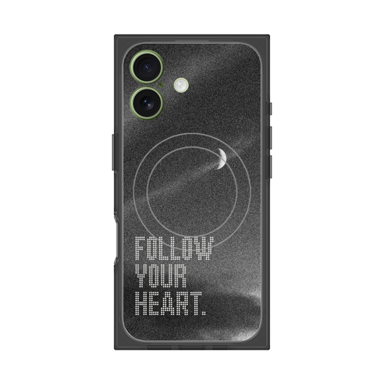 プレミアムスクエアケース with MagSafe［ オリジナル - ドットオーバーレイ - FOLLOW YOUR HEART/B ］
