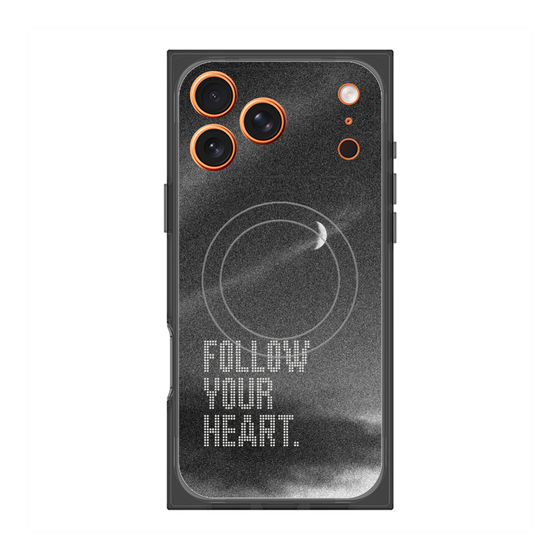 プレミアムスクエアケース with MagSafe［ オリジナル - ドットオーバーレイ - FOLLOW YOUR HEART/B ］