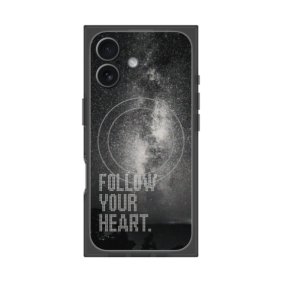 プレミアムスクエアケース with MagSafe［ オリジナル - ドットオーバーレイ - FOLLOW YOUR HEART/C ］
